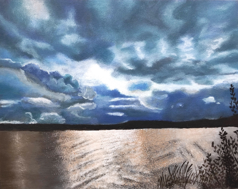 Von Maria Grimm gemaltes Winterbild