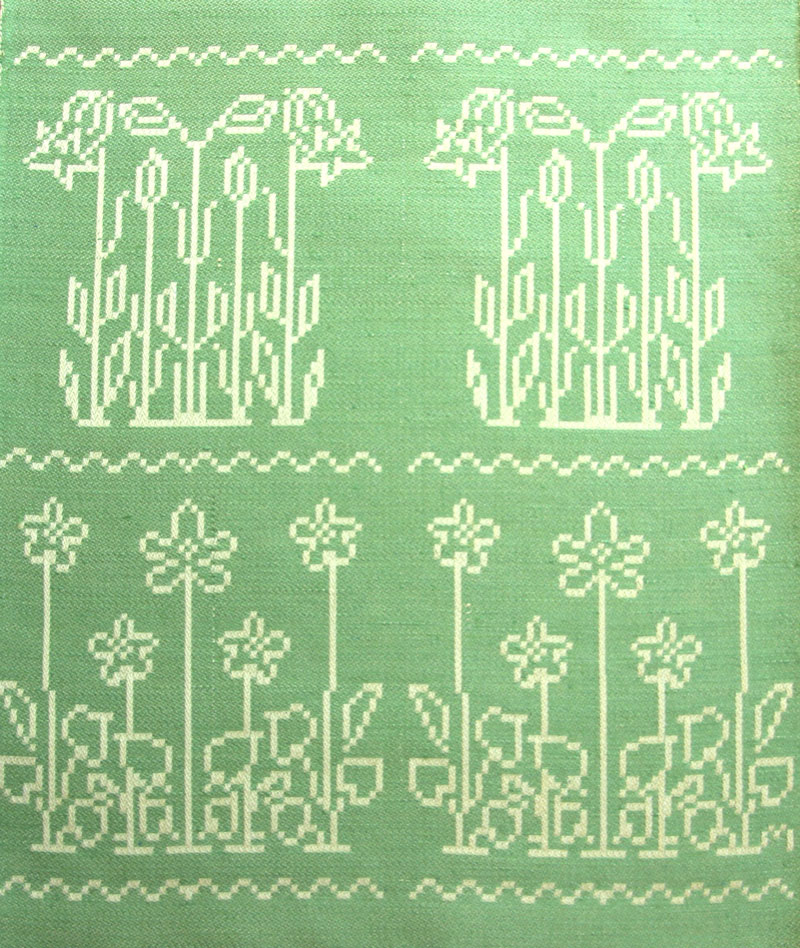 Tischdecke. Muster: Zarter Haarschlund & Fjällviva, Nordische Primel